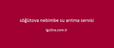 söğütova nebimbe su arıtma servisi söğütova nebimbe su arıtma servisi